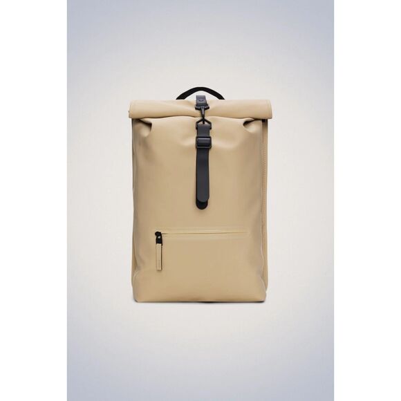 NWT RAINS Rolltop Rucksack Backpack in Sand - Picture 1 of 7